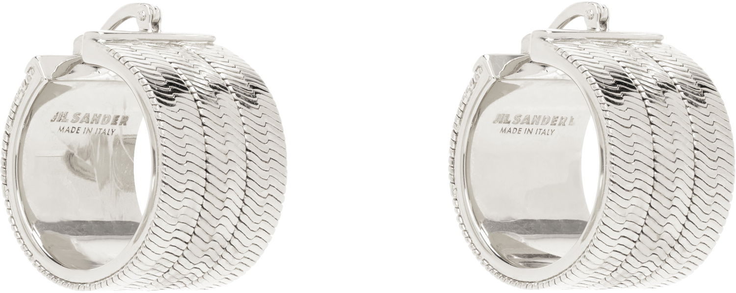 Обеци Jil Sander Jil Sander Textured Hoop Earrings Металик | J12VG0307_P6959, 1
