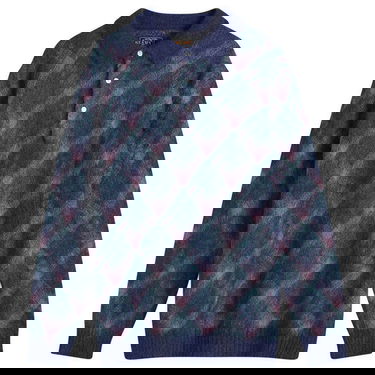 Пуловер BEAMS Long Sleeve Jacquard Knit Polo Shirt Синьо | 3812-0028-156-79, 1
