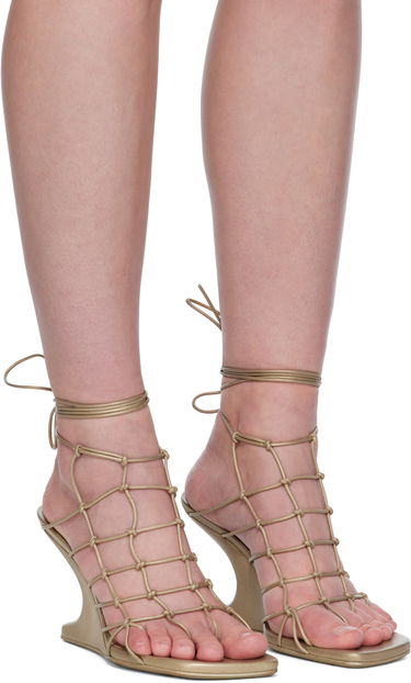 Аксесоари Rick Owens Rick Owens Hollywood Web Cantilever Heeled Sandals Металик | RO01E7856 LLPM, 3