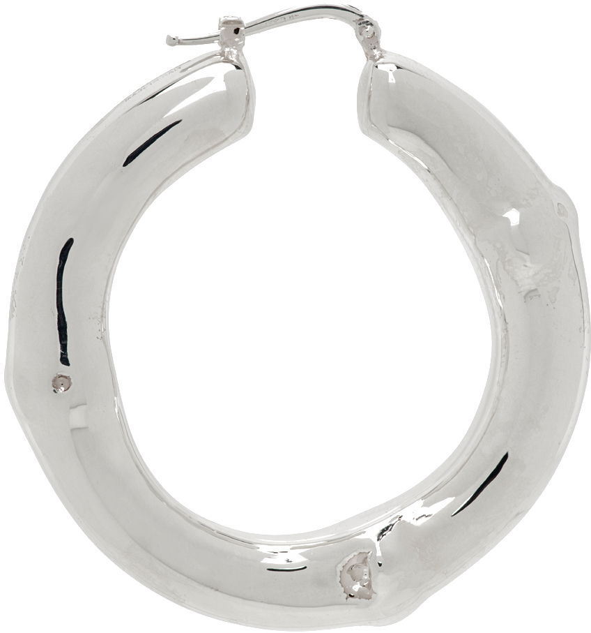 Обеци Jil Sander Polished Single Hoop Earring Металик | J29VG0020_J12029, 0