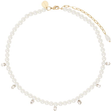 Колие Simone Rocha Simone Rocha Pearl & Crystal Dagger Choker Necklace Бяло | NKS65 0913, 0
