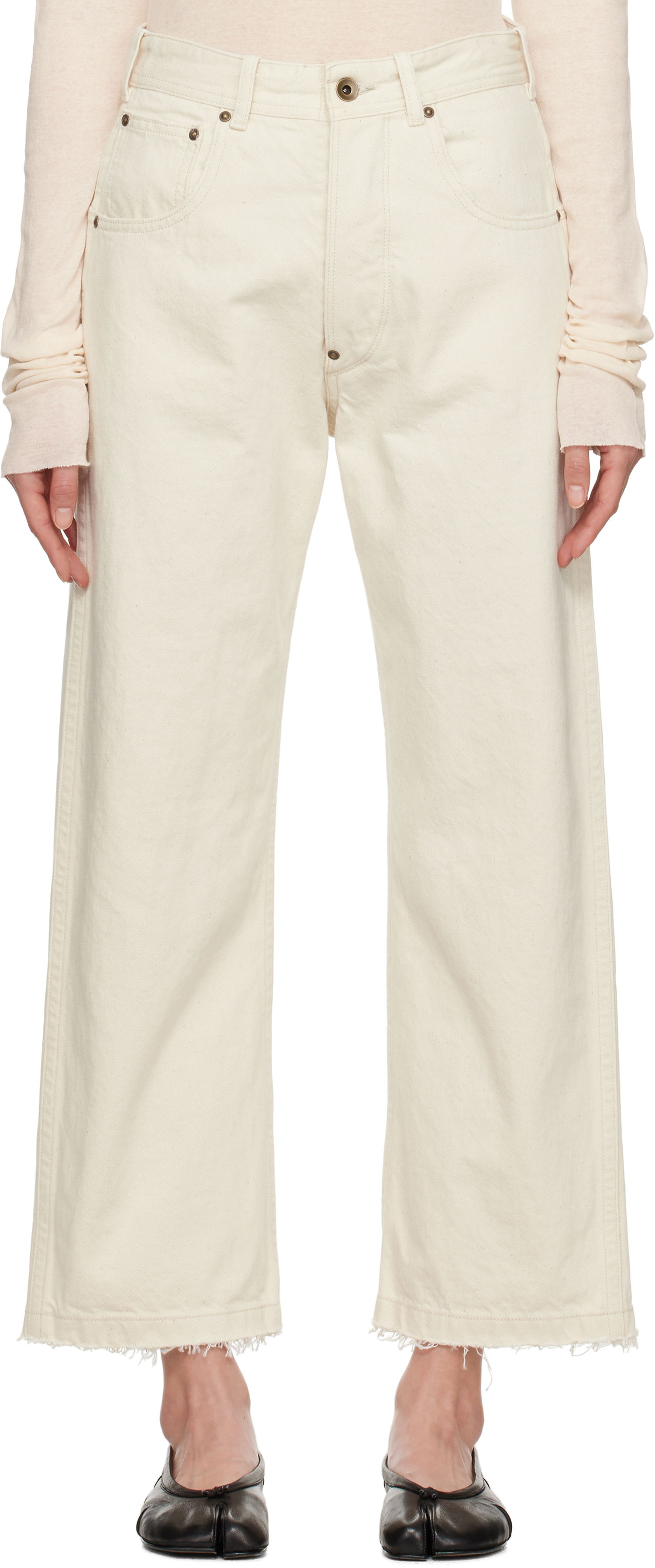 Дънки Maison Margiela Maison Margiela Frayed Jeans Бяло | S50LA0240 M30026, 0