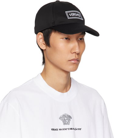 Шапка с козирка Versace Versace Embroidered Drill Cap Черно | 1010746_1A11316, 1