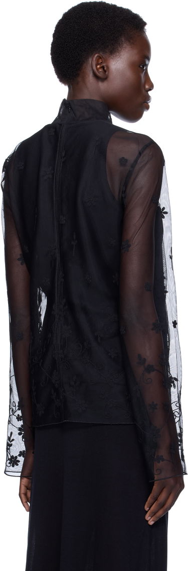 Риза TOTEME TOTEME Floral Tulle Mock Neck Blouse Черно | 253-WRT0546-FB0431, 2