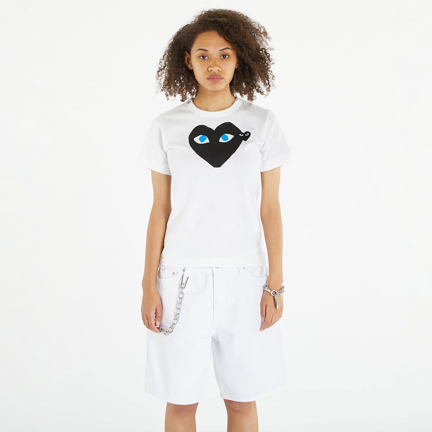 Тениска Comme des Garçons PLAY Heart Logo Tee Бяло | AZT087 white, 0