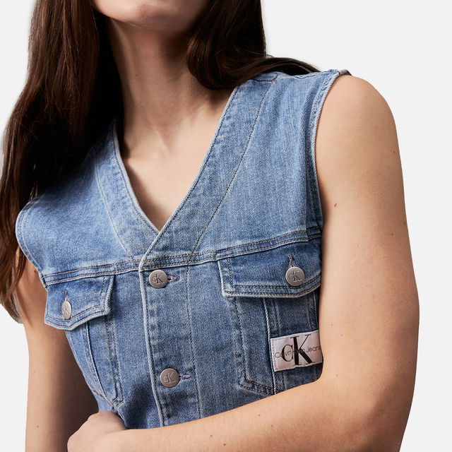 Jeans Sleeveless Denim Dress - XS