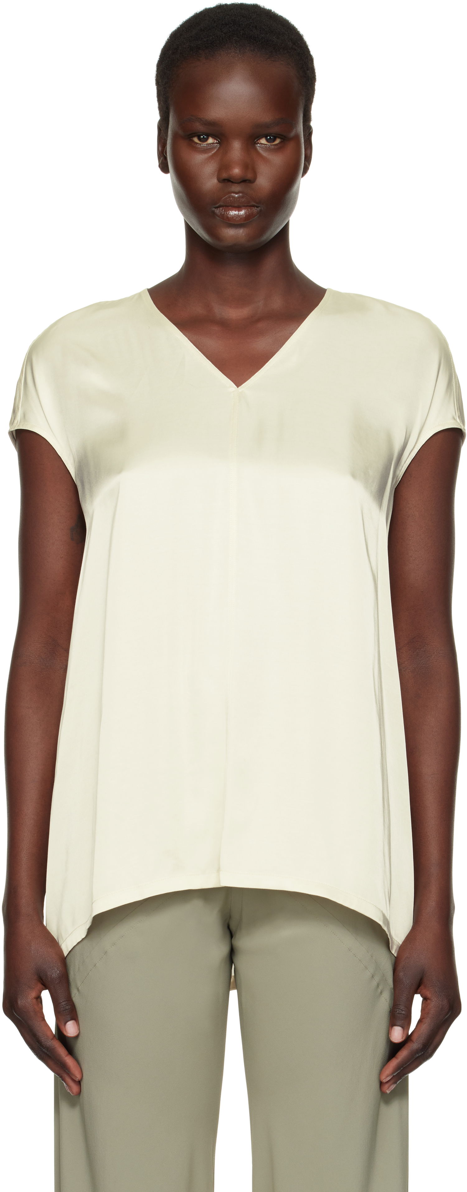 Тениска Rick Owens Rick Owens Hollywood Floating T-Shirt Бежово | RP01E7256 SCH, 0