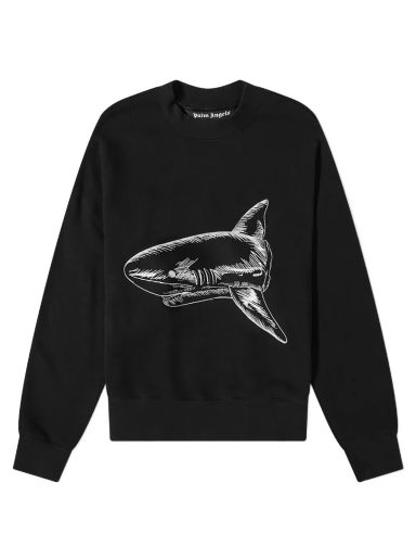 Суитчър Palm Angels Split Shark Crew Sweat Черно | PMBA026S23FLE0061003