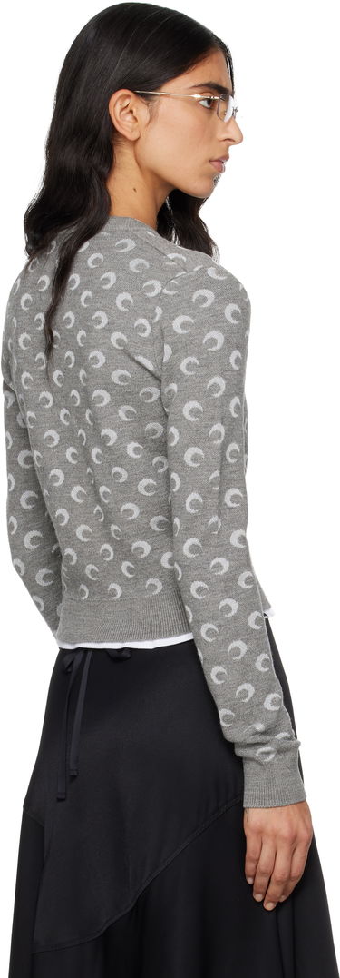 Пуловер Marine Serre Moon Jacquard Knit Fitted Cardigan Сиво | WTK011ACKNI0530, 2