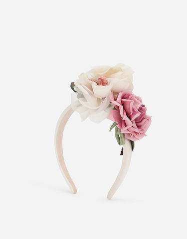 Аксесоари Dolce & Gabbana Dolce & Gabbana Satin Hairband with 3D Floral Appliqué Бяло | LB3L59G7N4SS9000, 2