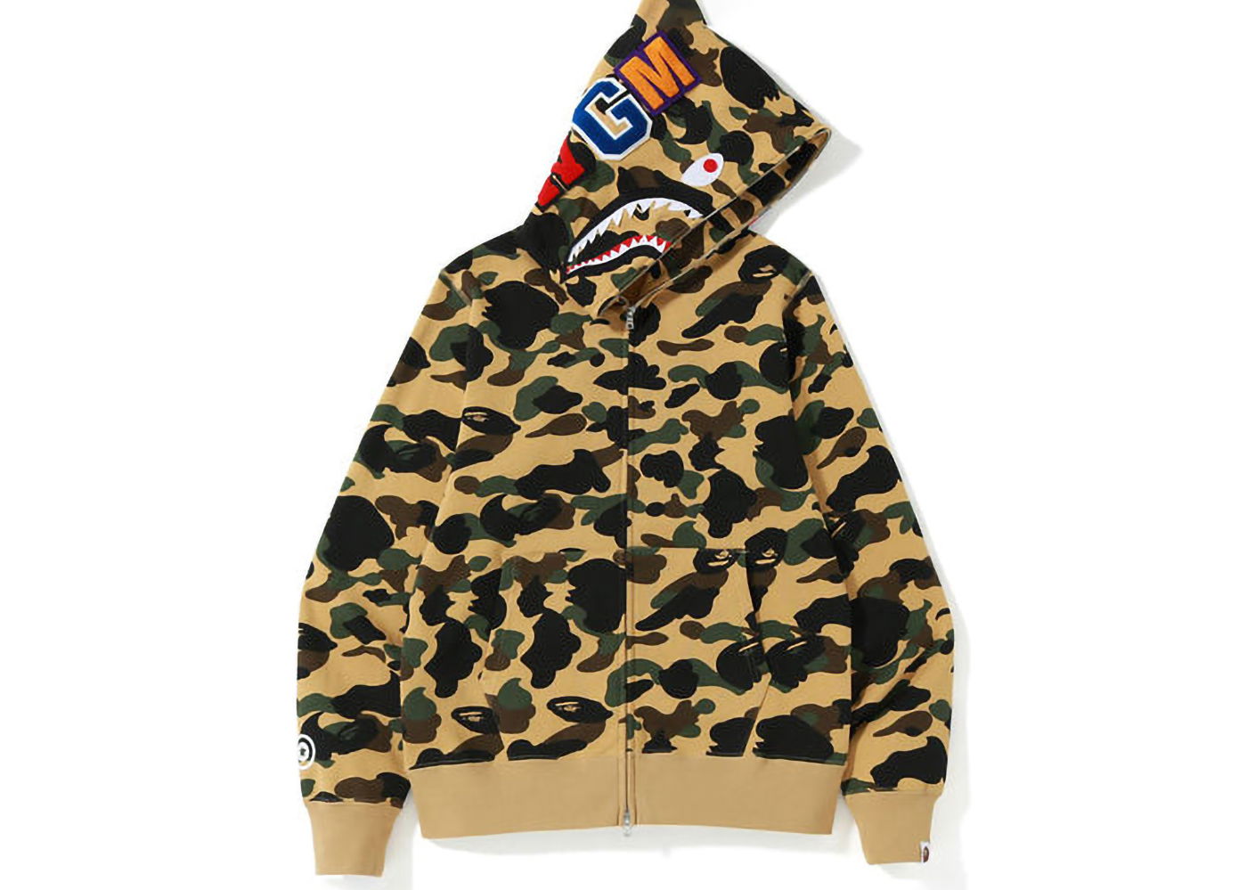 Суитчър BAPE 1st Camo Shark Full Zip Hoodie Hoodie Жълто | 1I20-115-004, 0