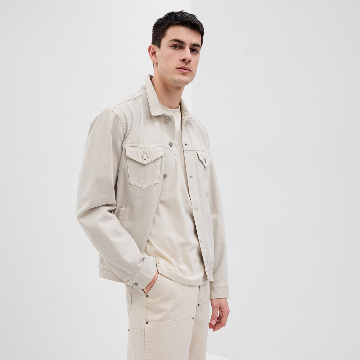 Яке GAP Denim Jacket Grey Splash Бежово | 585765-01, 0