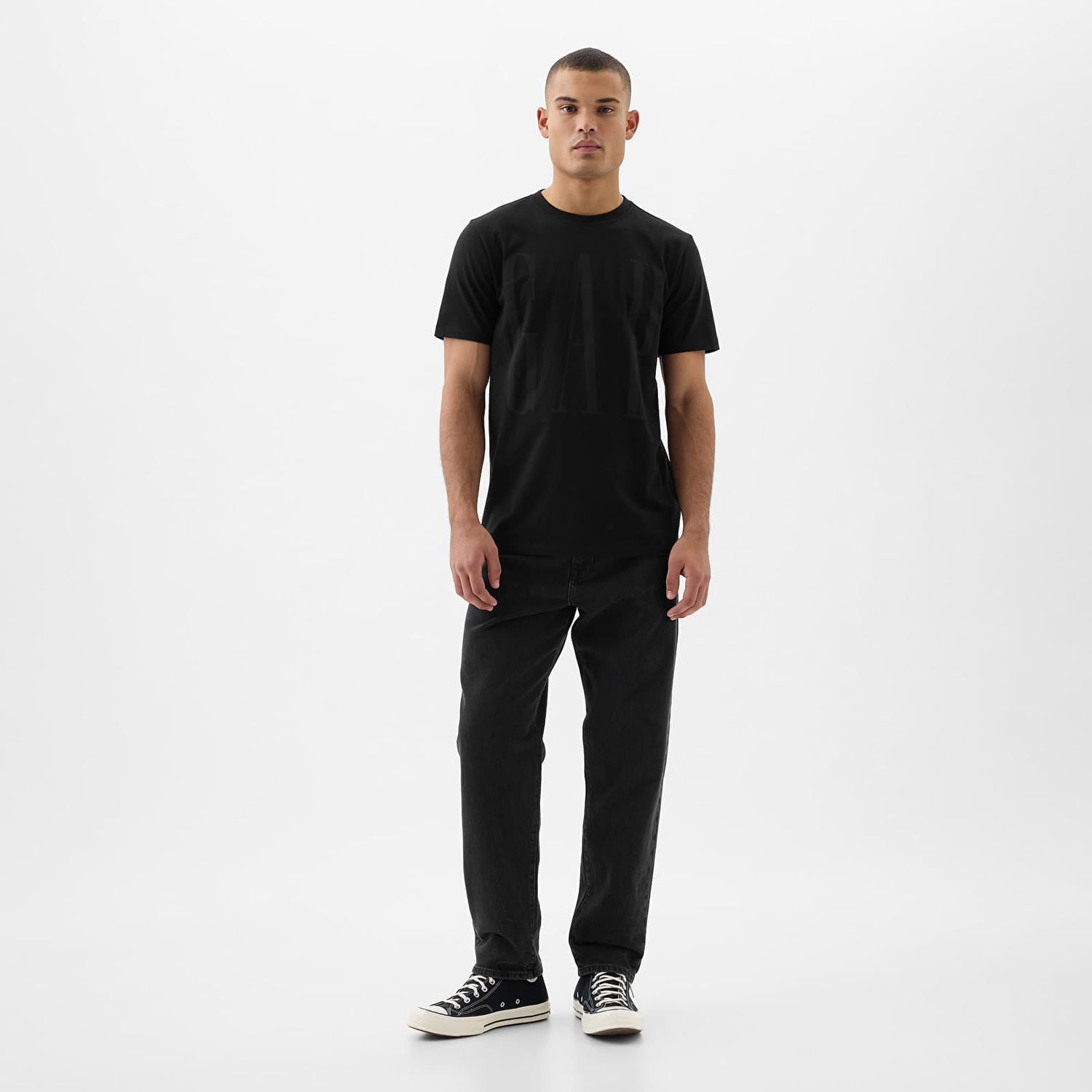 Тениска GAP Logo Tee True Black V2 Черно | 866774-00, 1