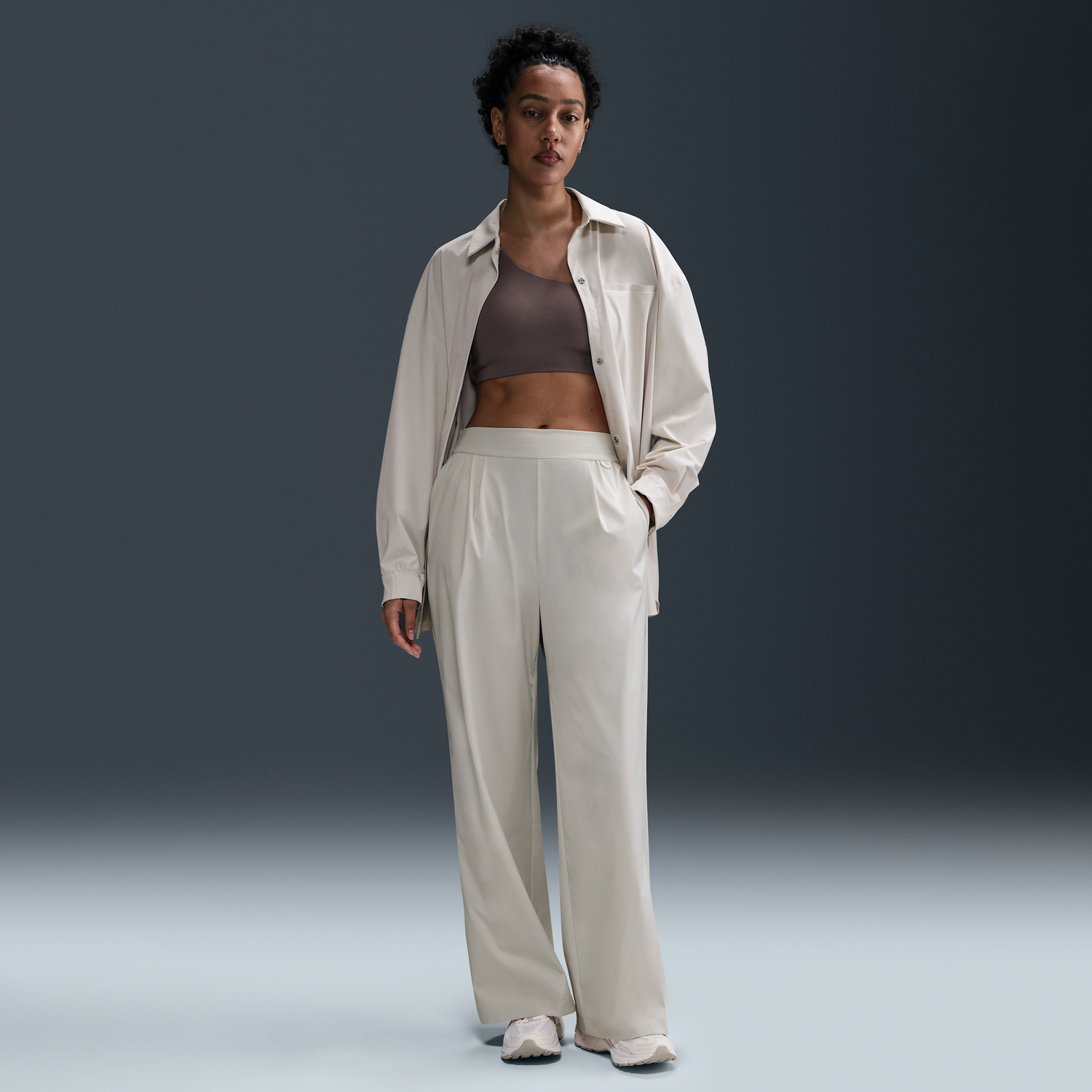 Панталони Nike Dri-FIT 24.7 PerfectStretch High-Waisted Wide-Leg Pants Бежово | HM8389-104, 0