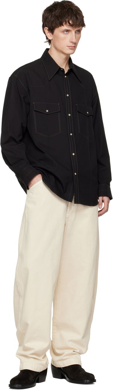 Риза LEMAIRE Western Snap-Button Shirt with Contrast Stitching Черно | SH1193 LF1475, 3