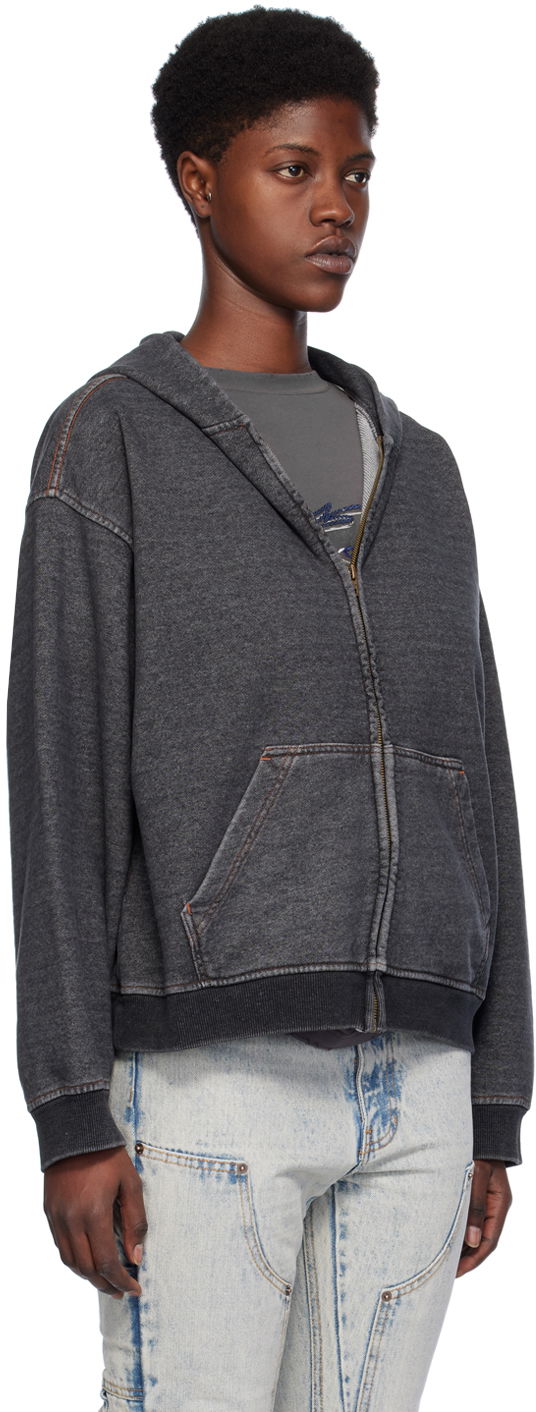 Суитчър We11done Faded Zip-Up Hoodie Черно | WD-TJ0-24-787-U-BK, 1