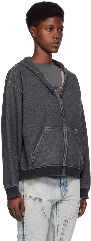Суитчър We11done Faded Zip-Up Hoodie Черно | WD-TJ0-24-787-U-BK, 1