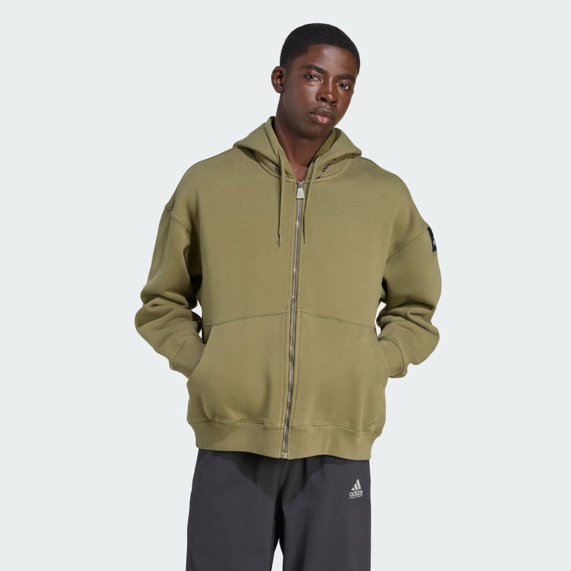 Суитчър adidas Performance EQT Fleece Full-Zip Hoodie Зелено | JX1572