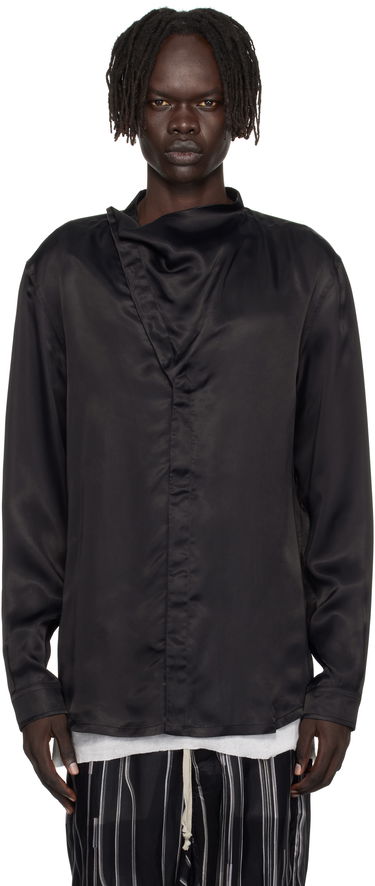 Риза Rick Owens Rick Owens Concordians Island Satin Shirt Черно | RU02E1299 HSCH, 0