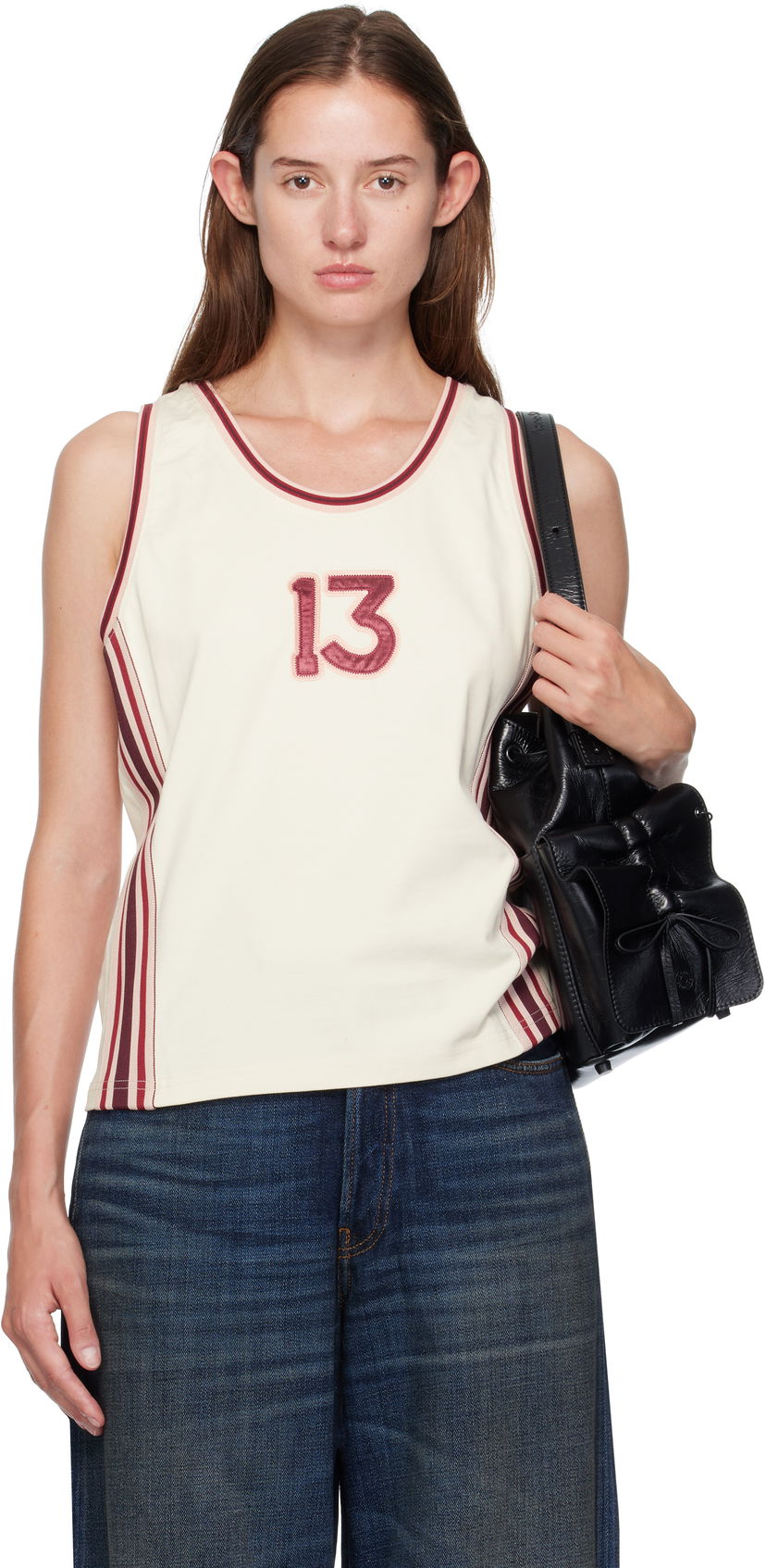 Потник Acne Studios Acne Studios Embroidered-Logo Tank Top Бежово | BL0424-