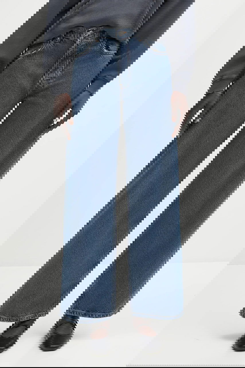 Дънки Anine Bing Manon High-Waist Wide-Leg Jeans Синьо | A.06.10617, 0