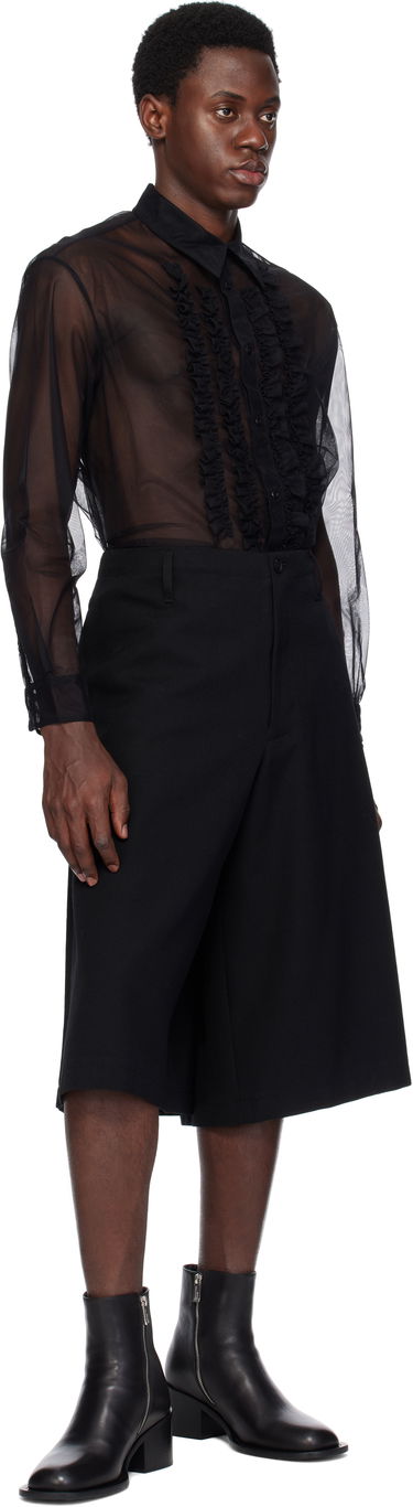 Риза Simone Rocha Simone Rocha Sheer Ruffle Bib Shirt Черно | 5241 0069, 3