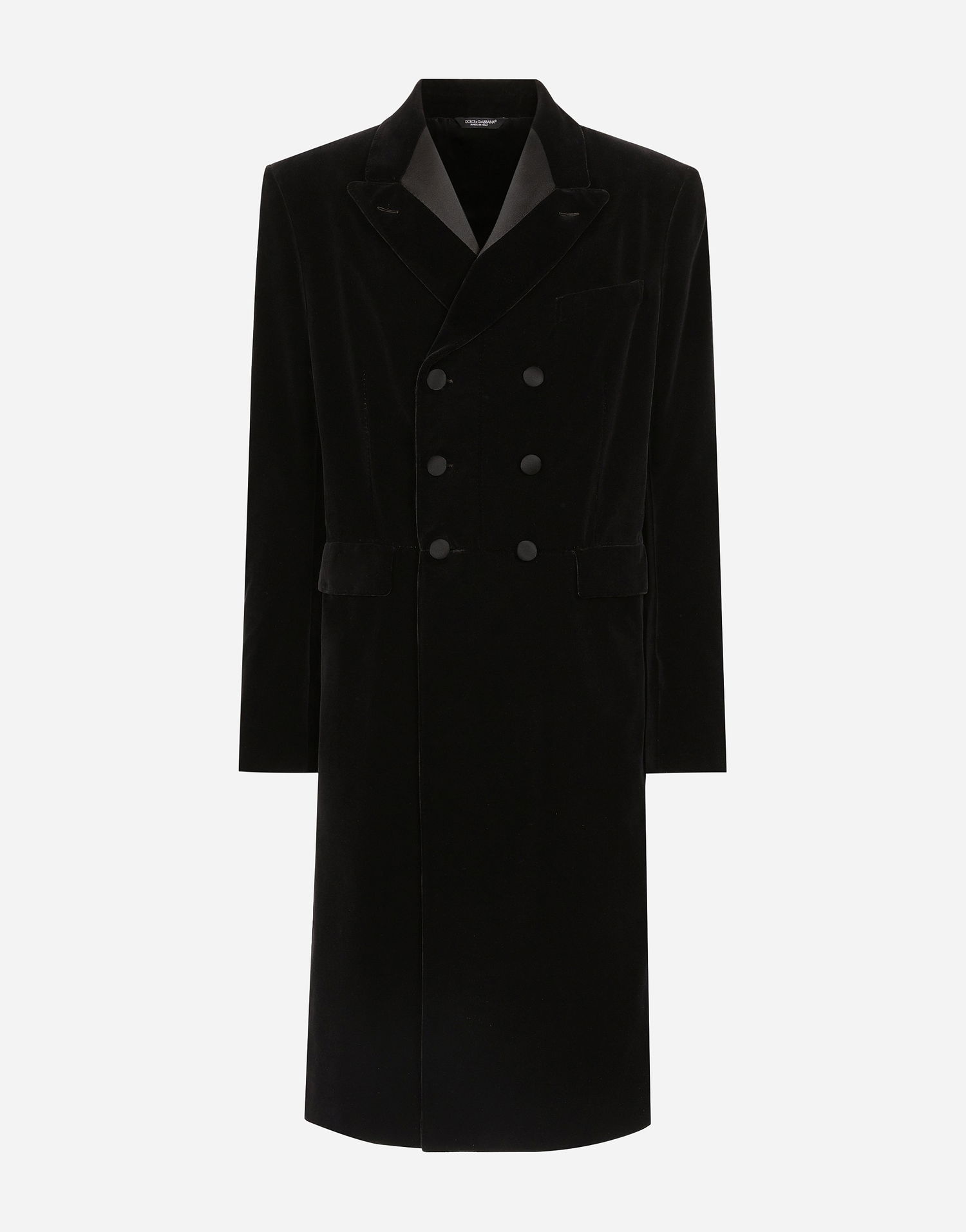 Палта Dolce & Gabbana Velvet Coat With Satin Details Черно | G039YTFUVCEN0000, 0
