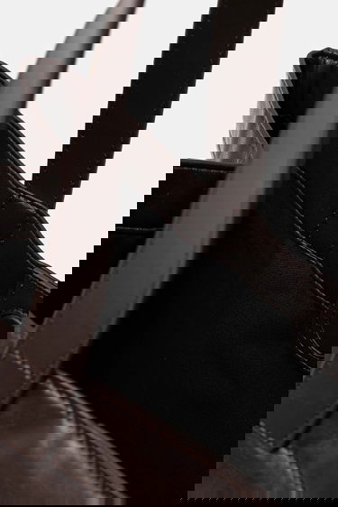 Голяма пазарска чанта Anine Bing Leo Embossed Leather Tote Bag Кафяво | A.13.11841, 4