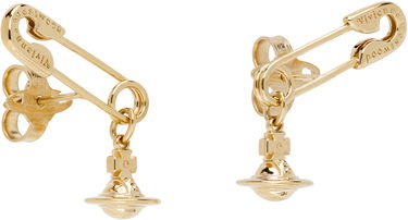 Обеци Vivienne Westwood Vivienne Westwood Gold-Tone Safety Pin Drop Earrings Металик | 6201035Y-01R001-, 1