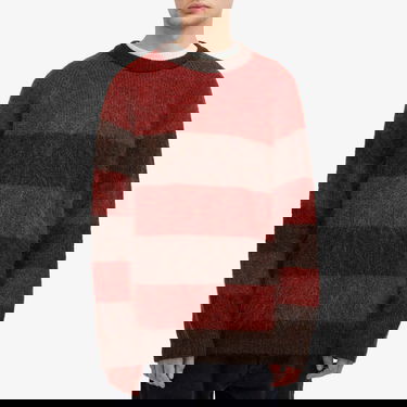 Пуловер YMC Suedehead Stripe Knit Червено | P8XAP-60, 2