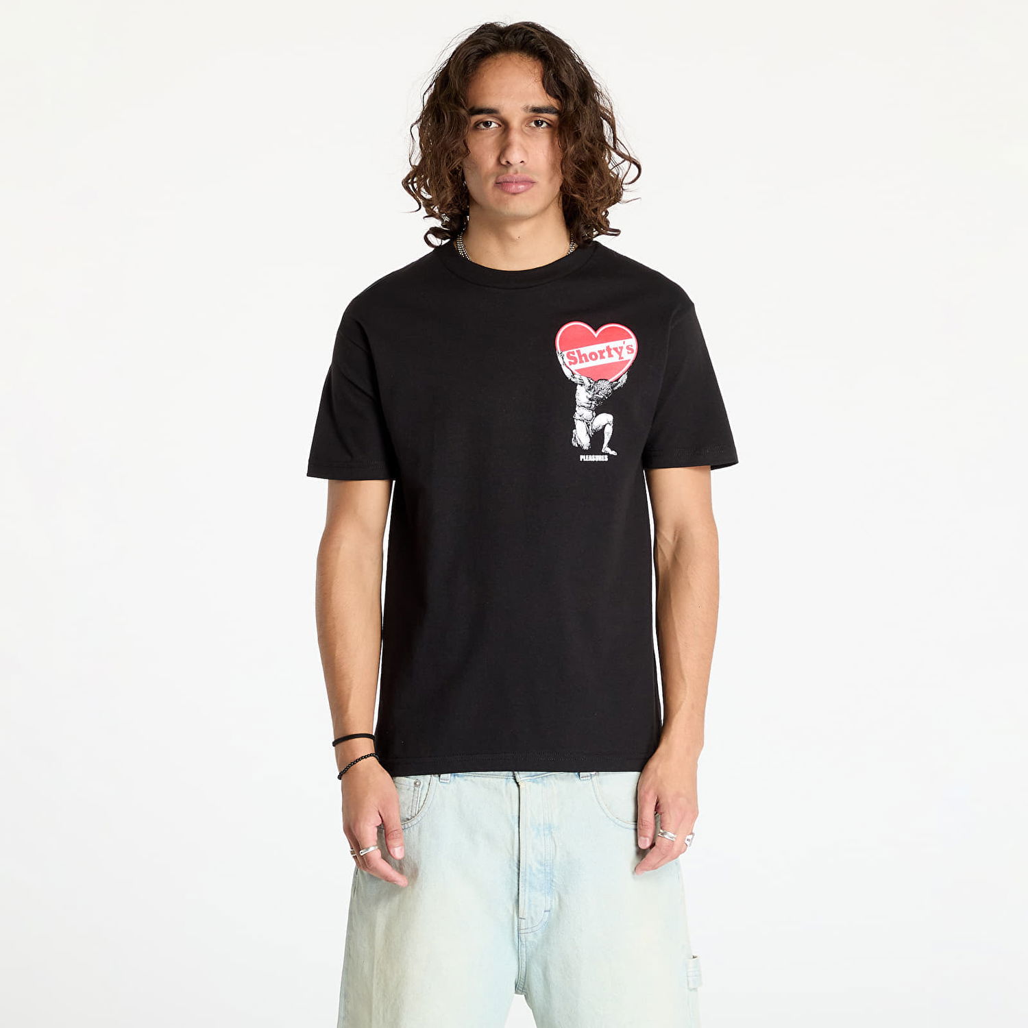 Тениска Pleasures Atlas T-Shirt Black Черно | P24F071 BLACK, 0