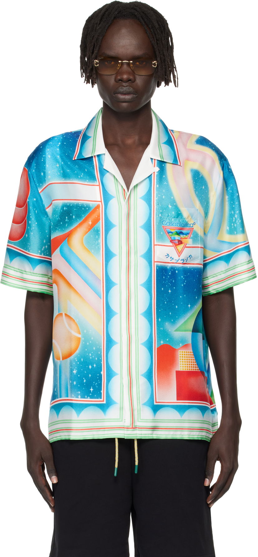 Риза Casablanca Casablanca Galaxy Court Silk Shirt Многоцветен | MPF25-SH-003-01