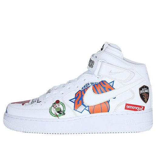 Кецове и обувки Nike Supreme x NBA x Air Force 1 Mid 07 Бяло | AQ8017-100, 0