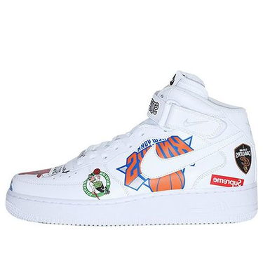 Кецове и обувки Nike Supreme x NBA x Air Force 1 Mid 07 Бяло | AQ8017-100, 0