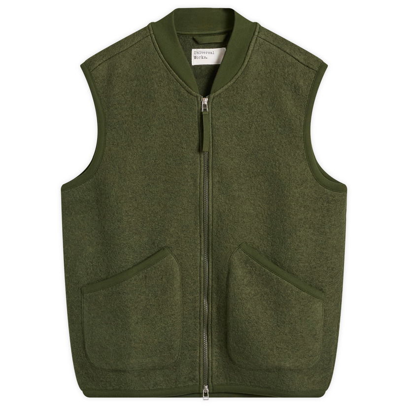 Жилетка Universal Works Universal Works Wool Fleece Zip Vest Зелено | 00015-OLV