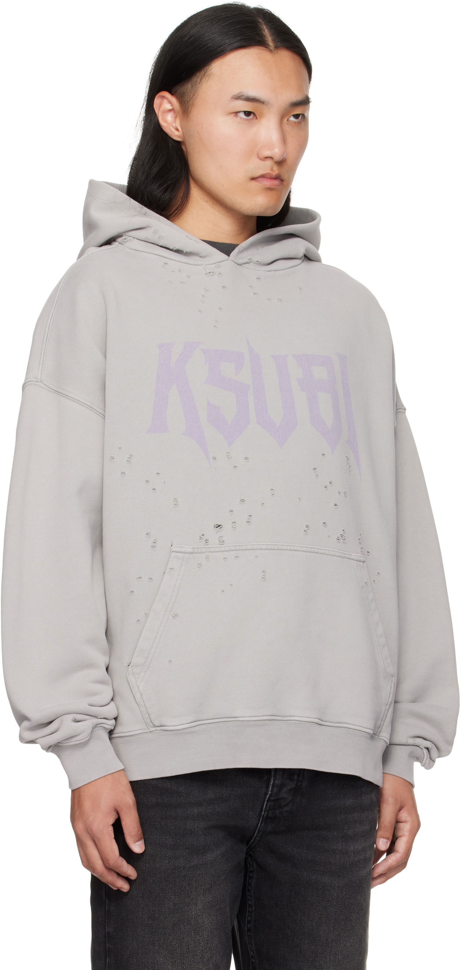 Суитчър Ksubi Blasted Hoodie Сиво | MFA25FL005, 1