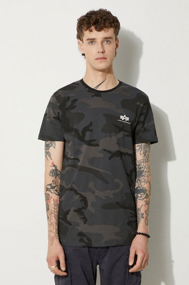 Тениска Alpha Industries Men's Camo T-Shirt with Short Sleeves Сиво | 128507C.125, 0