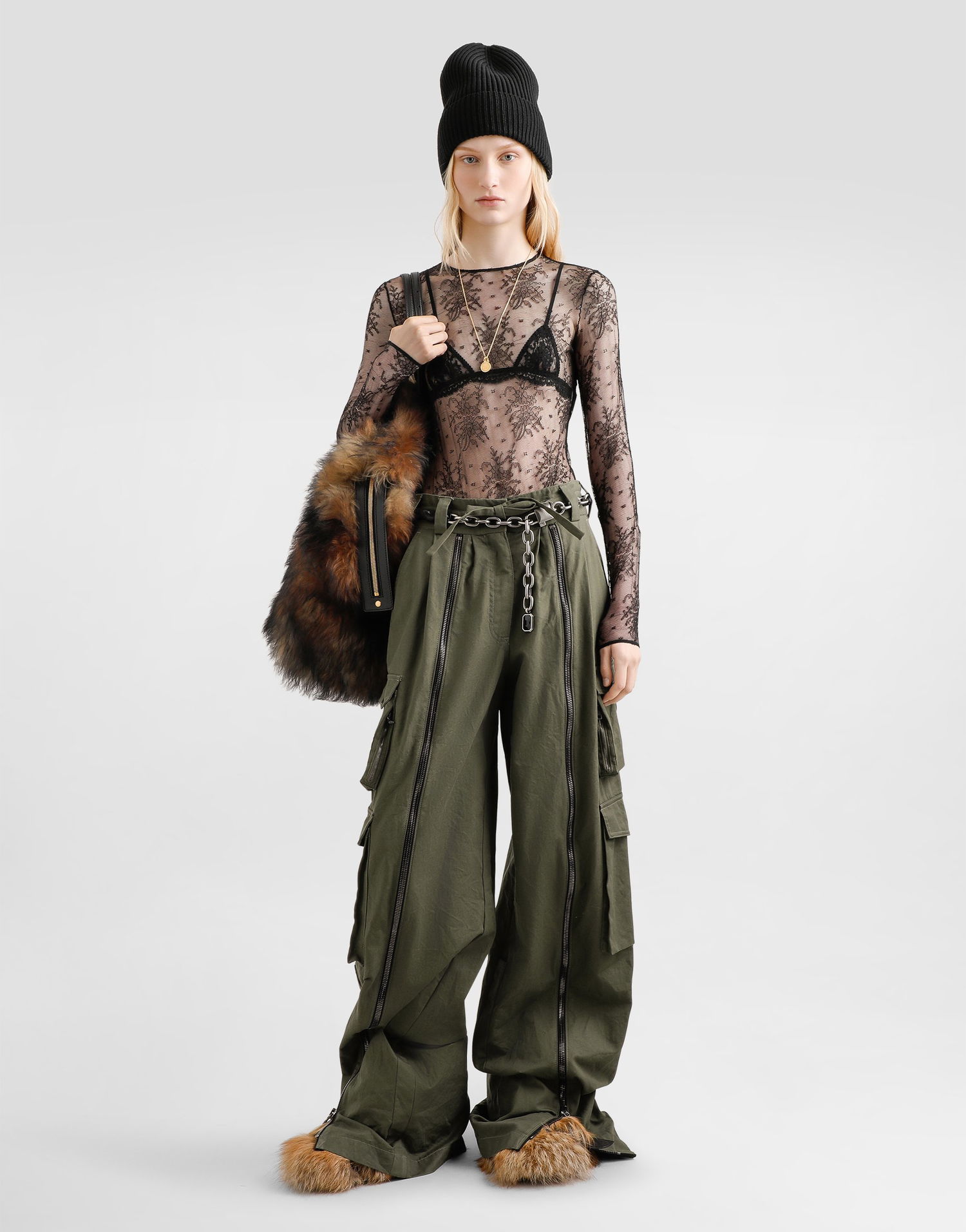 боди Dolce & Gabbana Dolce & Gabbana Chantilly Lace Bodysuit Черно | F79BPTFLREXN0000, 1