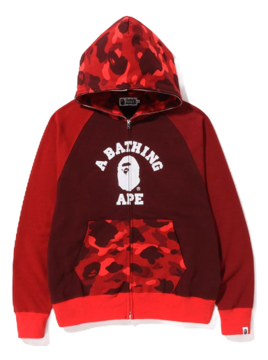Суитчър BAPE Color Camo Relaxed Fit Full Zip Hoodie Червено | 1I80-115-008