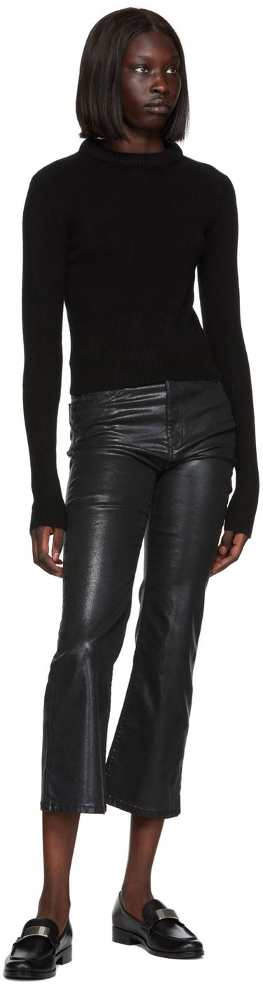 Дънки rag & bone Women's Casey Bootcut Coated Jeans Черно | WDD22F2917SGBL, 3