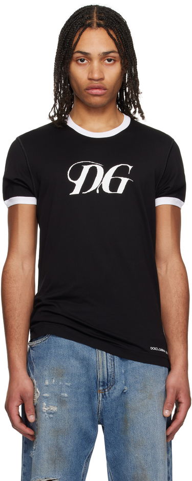 Тениска Dolce & Gabbana Dolce&Gabbana 'DG' Print Cotton T-Shirt Черно | G8PV1TG7O4Y, 0
