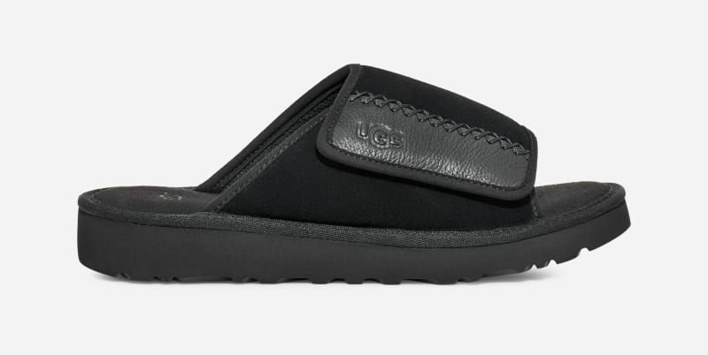 Облекло UGG ® Goldencoast Slide for Men in Black, Size 7, Suede Черно | 1136651-BLK, 0
