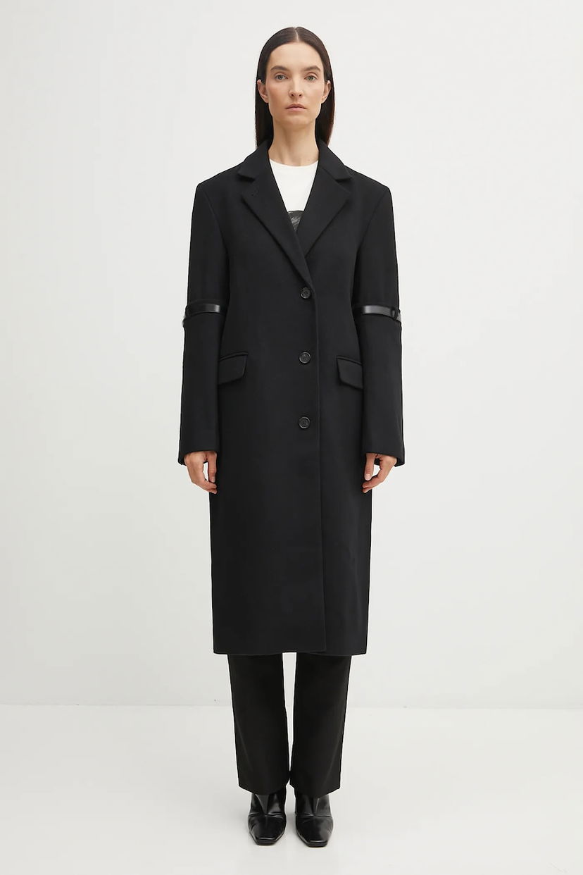 Палта Coperni Coperni Belted Wool Blend Coat Черно | COPM14F1011