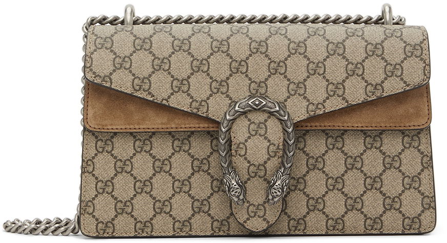 Чанта през рамо Gucci GG Supreme Small Dionysus Bag Кафяво | 400249 KHNRN, 0