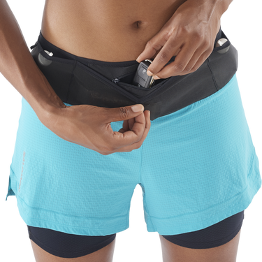 Къси панталони Salomon SENSE AERO 2IN1 SHORT W Тюркоазено | lc2181700, 3