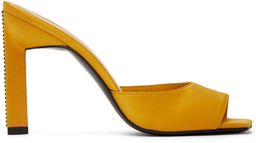 Грижа за обувките The Attico Attico Kaia Satin Heeled Mules Жълто | 231WS228 V015