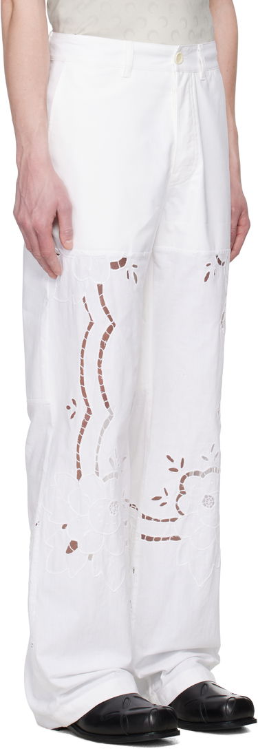 Панталони Marine Serre Marine Serre Regenerated Household Linen Wide Leg Trousers Бяло | UPA056A UWOV0007, 1