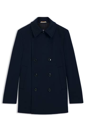 Палта BOSS Slim-Fit Wool and Cashmere Peacoat Тъмно синьо | 50551081
