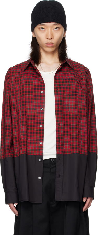 Риза VETEMENTS VETEMENTS Splitted Plaid Shirt Червено | UH76SH630RB, 0