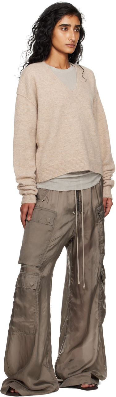 Пуловер Rick Owens Rick Owens Tommy V-Neck Sweater Бежово | RP02E4650 KWP, 3